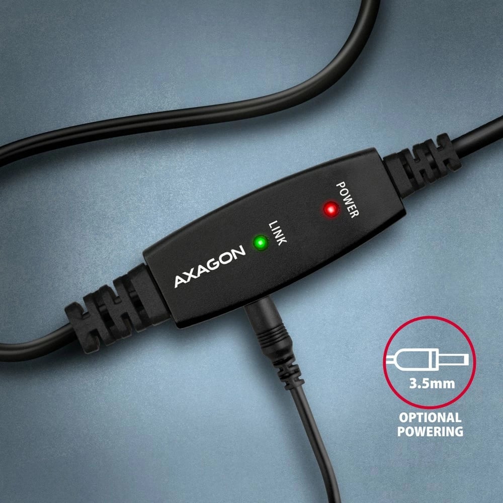 Kabllo aktive AXAGON ADR-210B, USB 2.0 A-M në B-M, 10m, e zezë