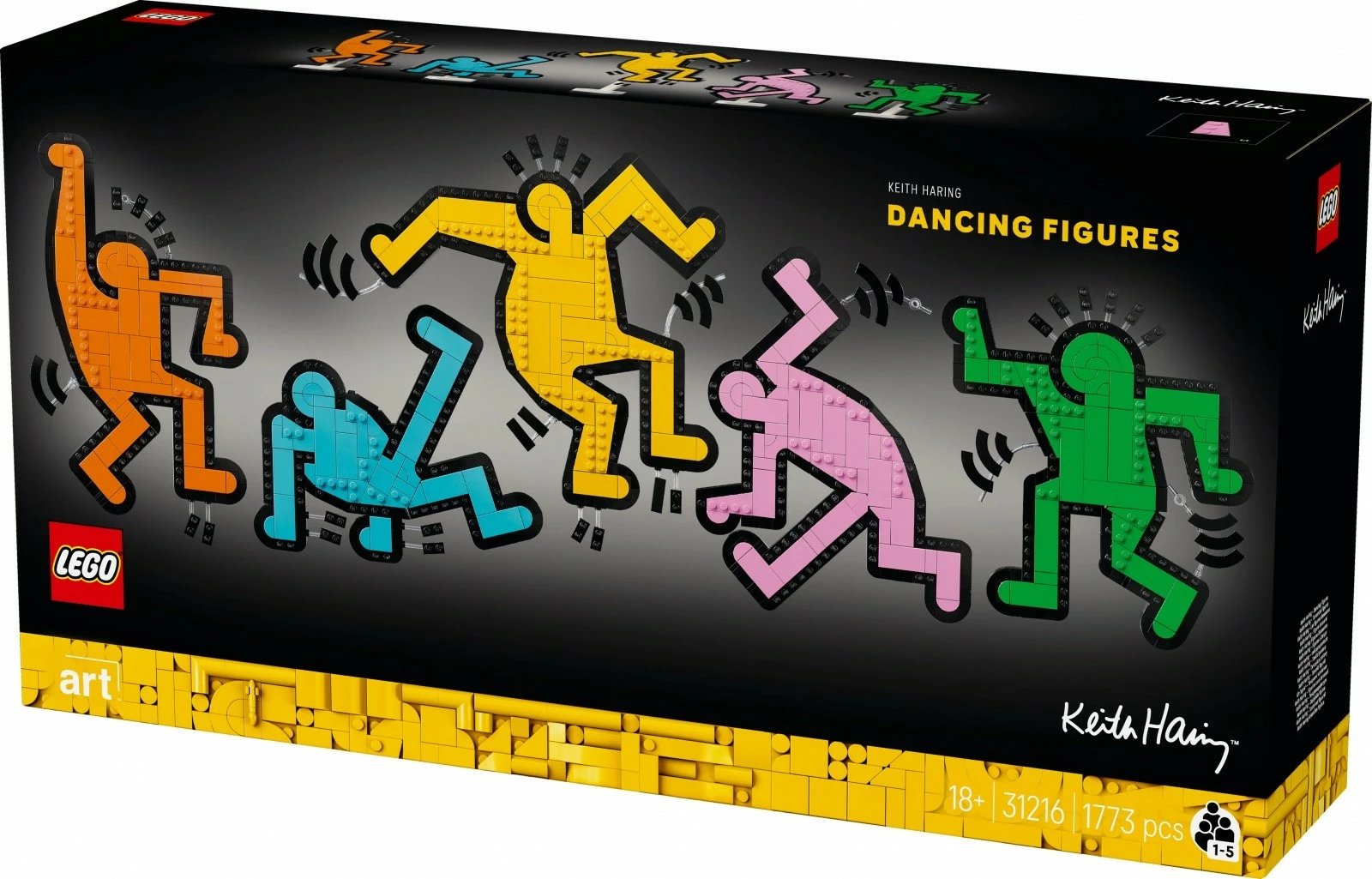 Set ndërtimi LEGO Art 31216 Keith Haring Dancing Figures, 1773 pjesë, shumëngjyrësh