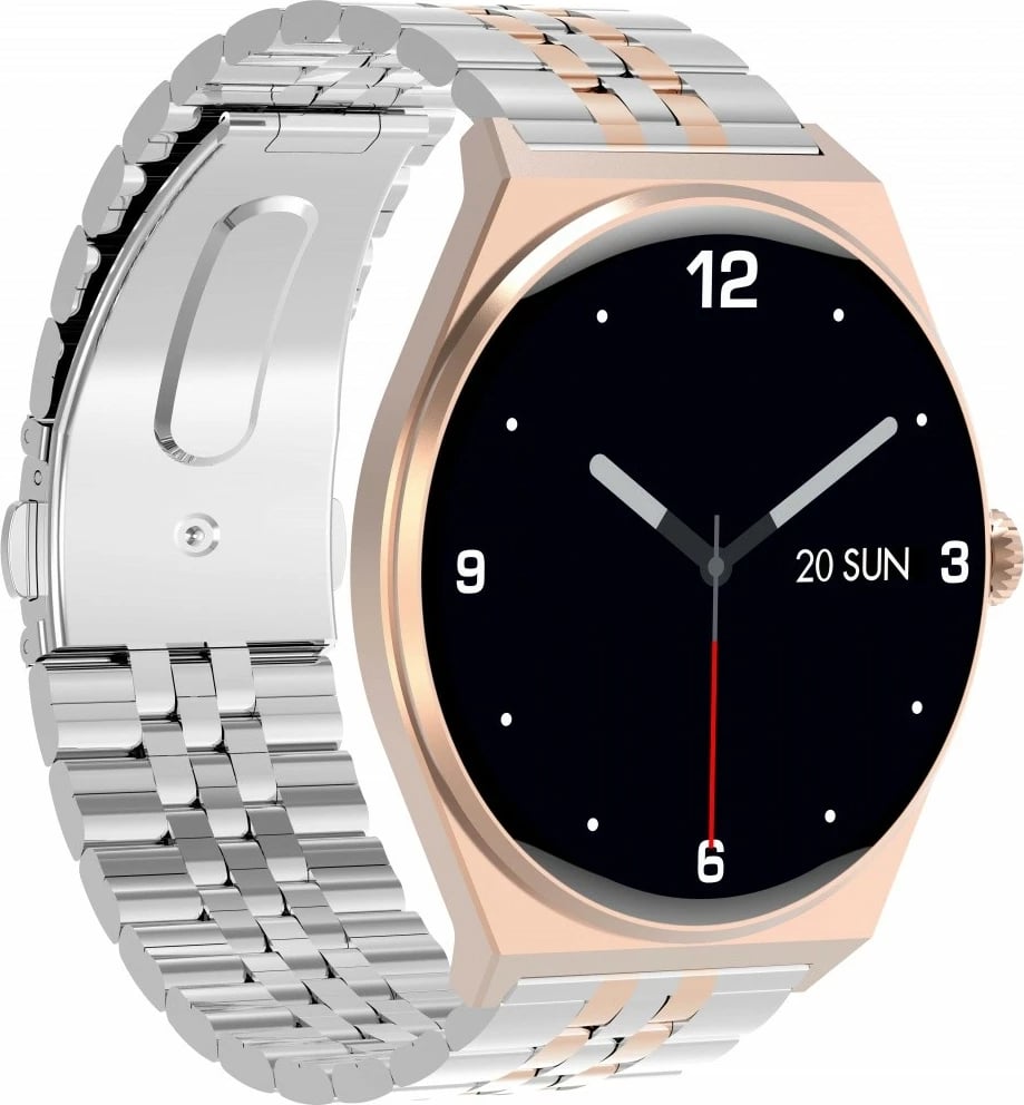 Smartwatch EcoWatch EW05 GOLD, 1.43'' AMOLED, Bluetooth, rripa silikon & metal, Ari