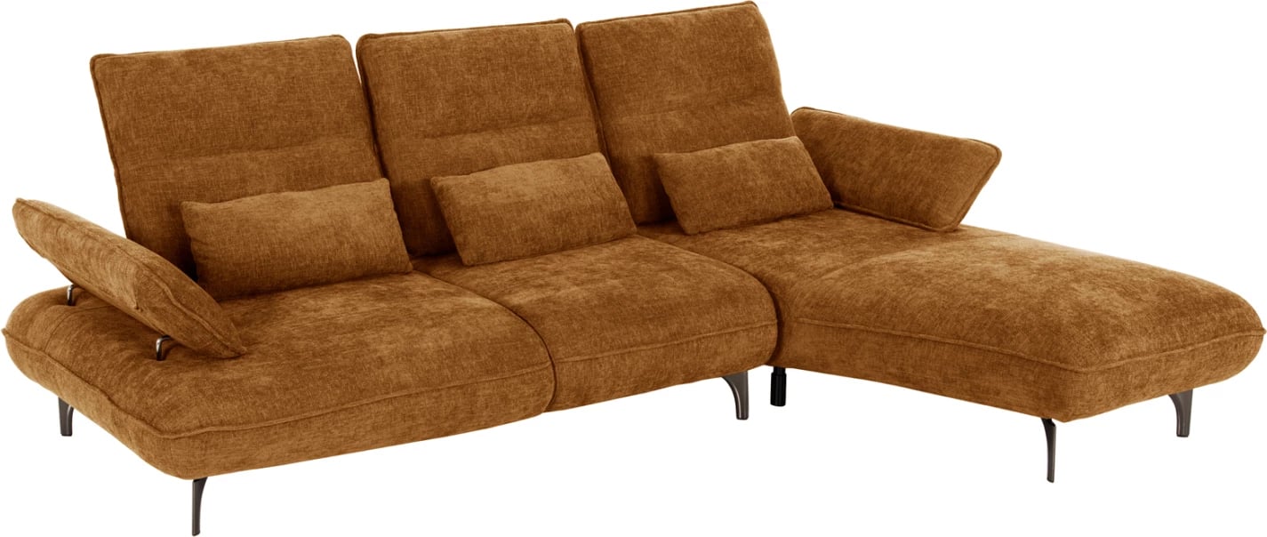 Divan-krevat qoshe (djathtas), pëlhurë e kuqe tullë, FH3268.02R, 283x188x100H cm