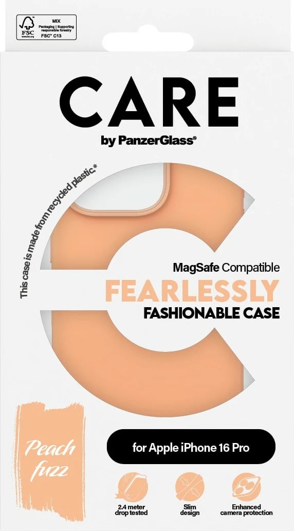 Mbështjellës PanzerGlass CARE Case Fashion MagSAFE për iPhone 16 Pro, rozë