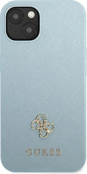 Mbështjellës Guess Saffiano 4G Small Metal Logo për iPhone 13 6.1", kaltër