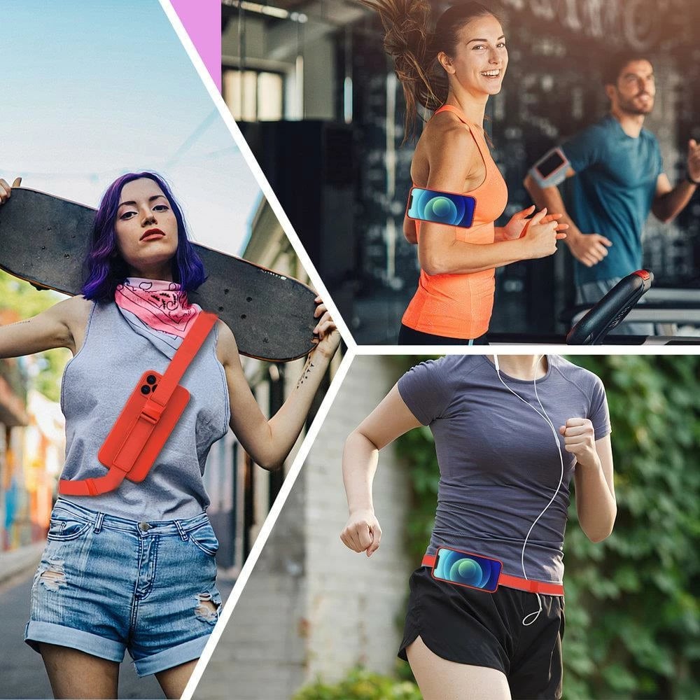 Mbështjellës Hurtel Rope Case për Xiaomi Redmi Note 11 Pro, silikon, me rrip, Kuq