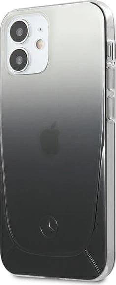 Mbështjellës Mercedes Transparent Line për iPhone 12 mini 5.4", hardcase TPU/PC, i zi