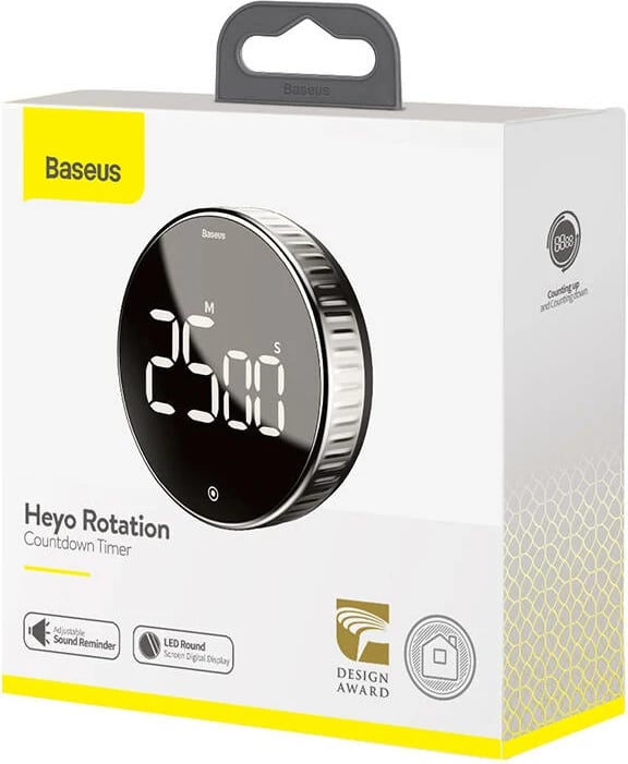Timer Baseus Heyo rotation countdown, i zi & argjendtë