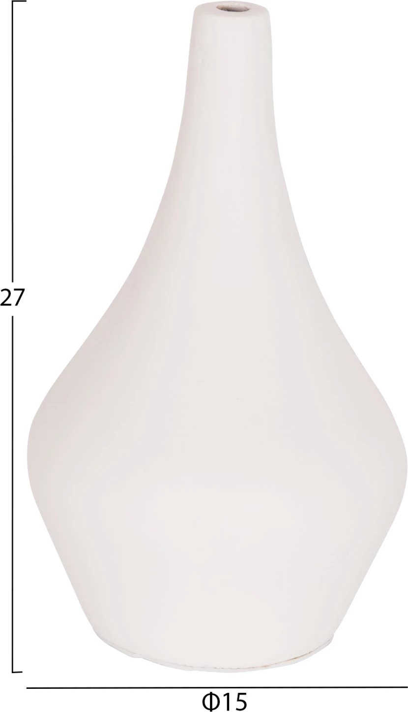 Vazo dekorative për tavolinë, terrakotë e bardhë, DENI FH4663.02S, 15x27cm Vazo dekorative për tavolinë, terrakotë e bardhë, DENI FH4663.02S, 15x27cm