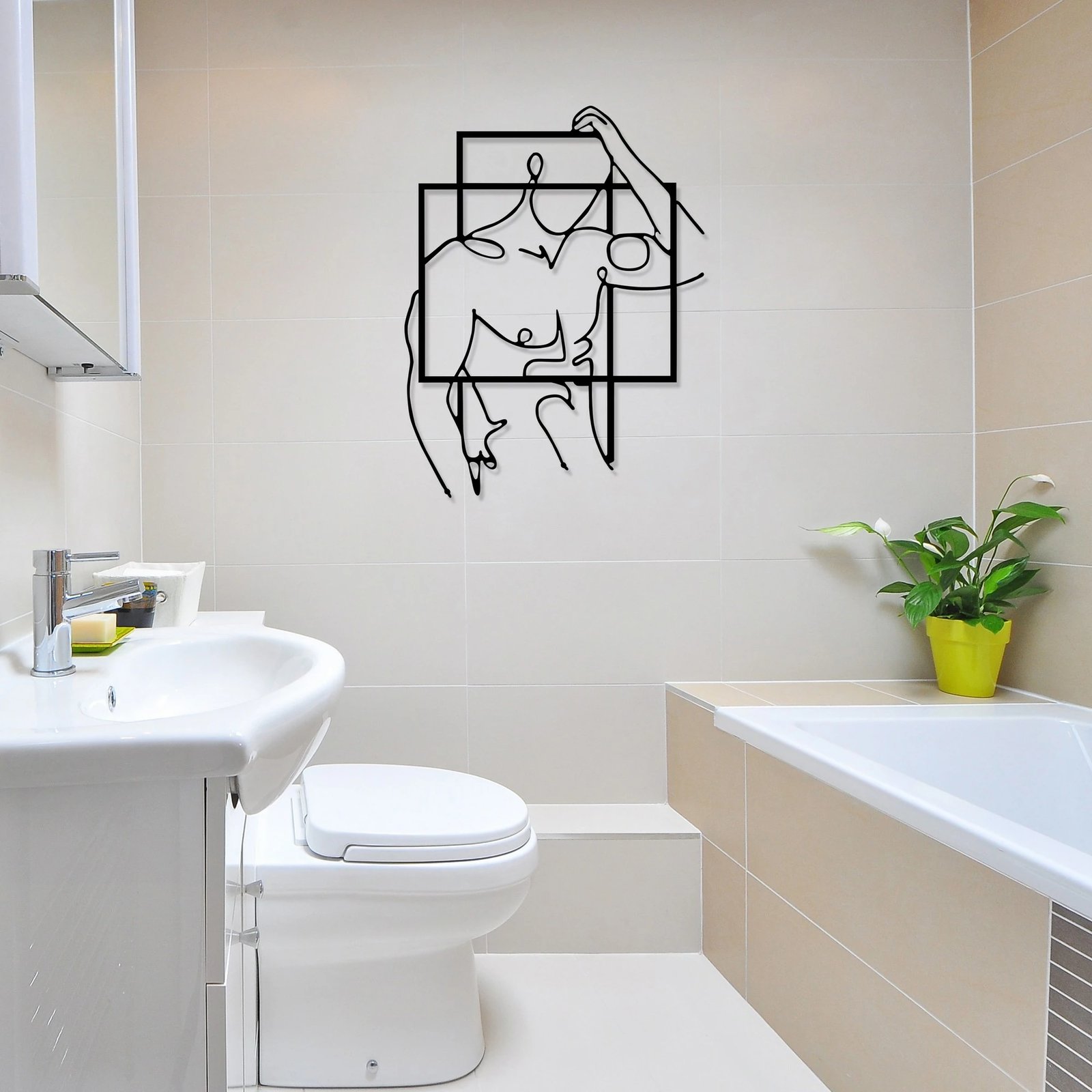 Aksesor dekorativ metalik për mur Wallity, Fit Man, ngjyrë e zezë, 39x51cm