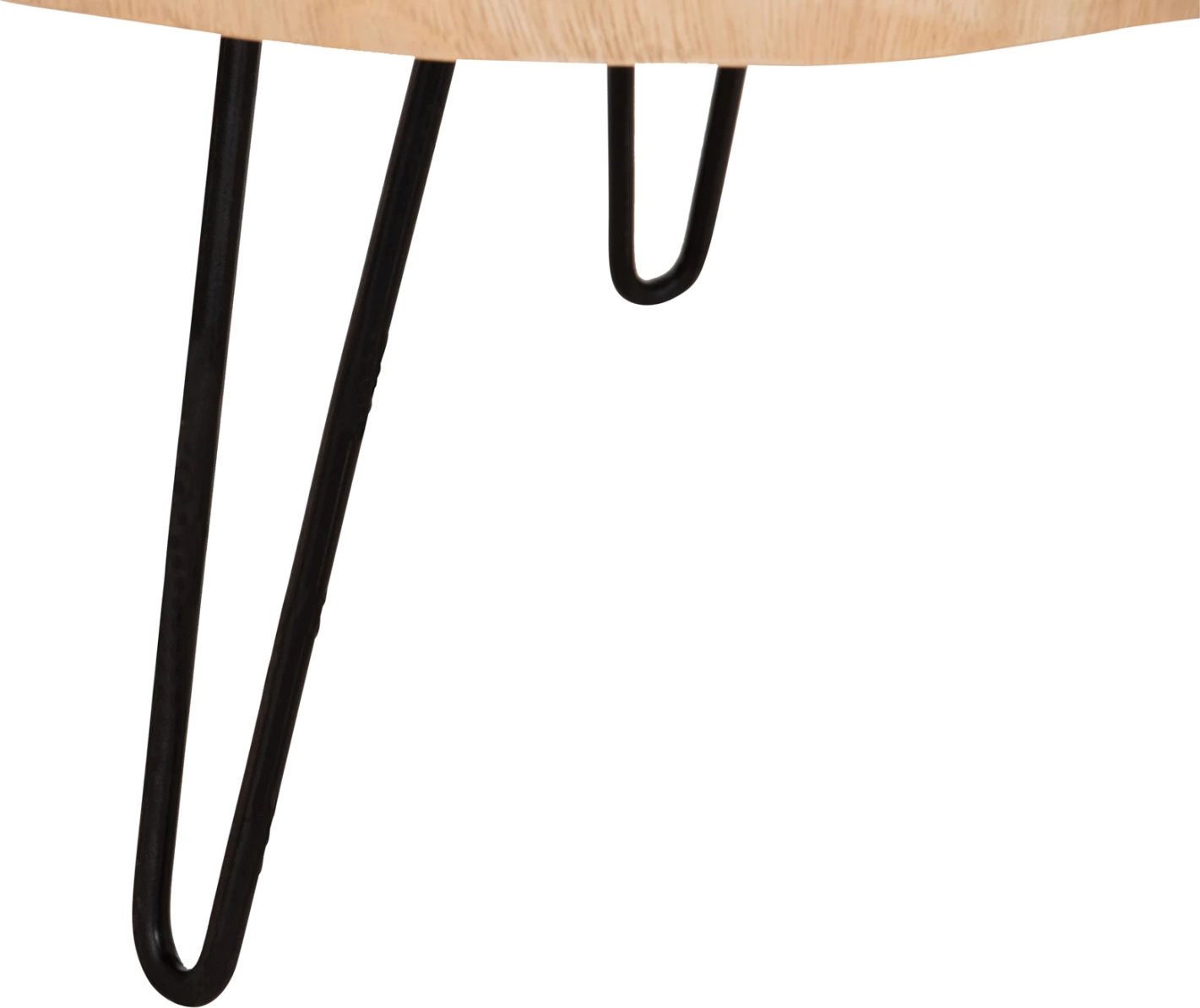 Tavolinë kafeje SERVON, dru suar natyral, këmbë metalike të zeza, 76x67x44cm