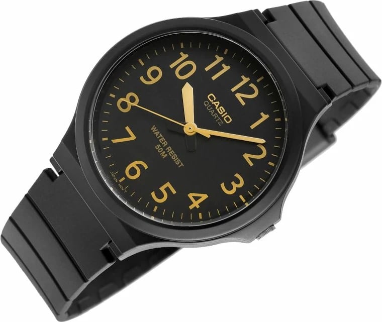 Orë dore për meshkuj Casio, e zezë