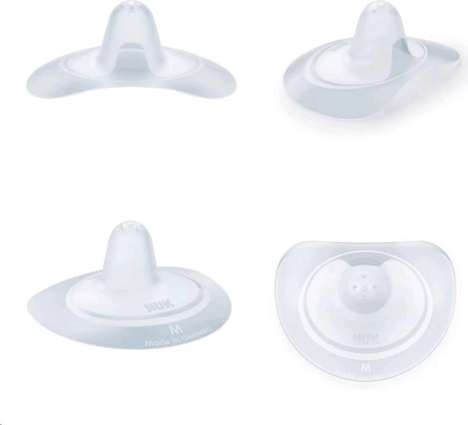 Mbrojtës thithash, NUK, M, silikon ultra i hollë, me kuti higjienike, 2 copë, transparent