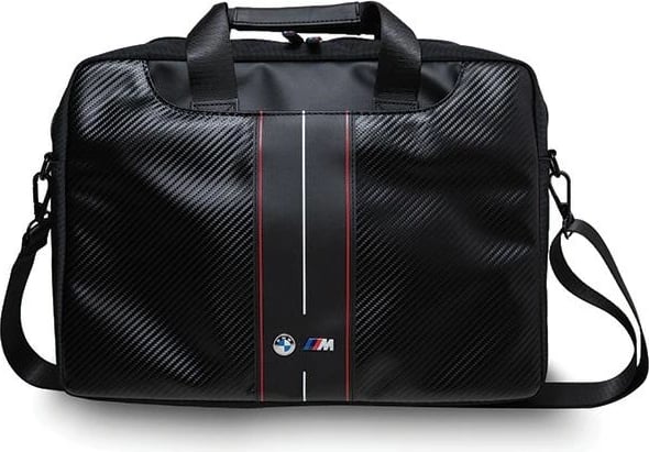 Çantë laptopi BMW Carbon Red Stripes, 16 inç, e zezë