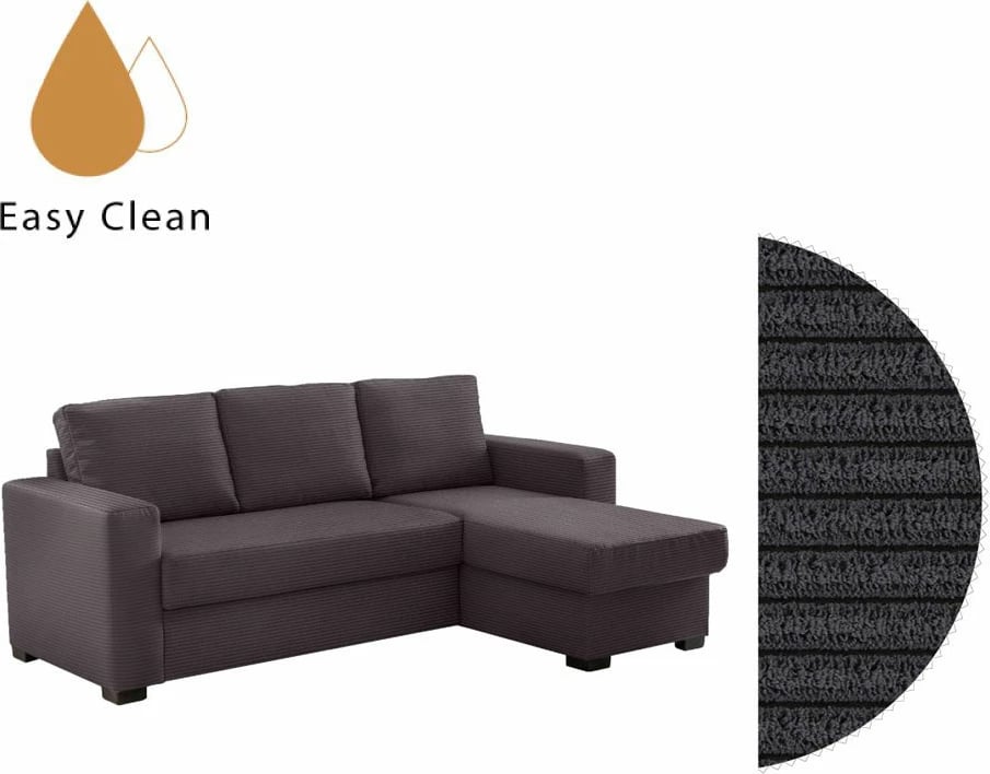 Kënd divan shtrat, i kthyeshëm, ngjyrë gri, 220x150x88