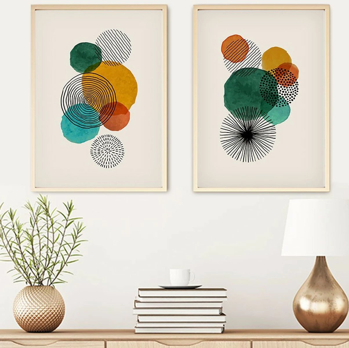 Pikturë dekorative me kornizë MDF (2 copë), Wallity, Huhu32, 70x50