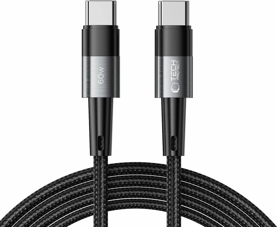 Kabllo USB-C në USB-C Tech-Protect UltraBoost 2m, 60W, Gri