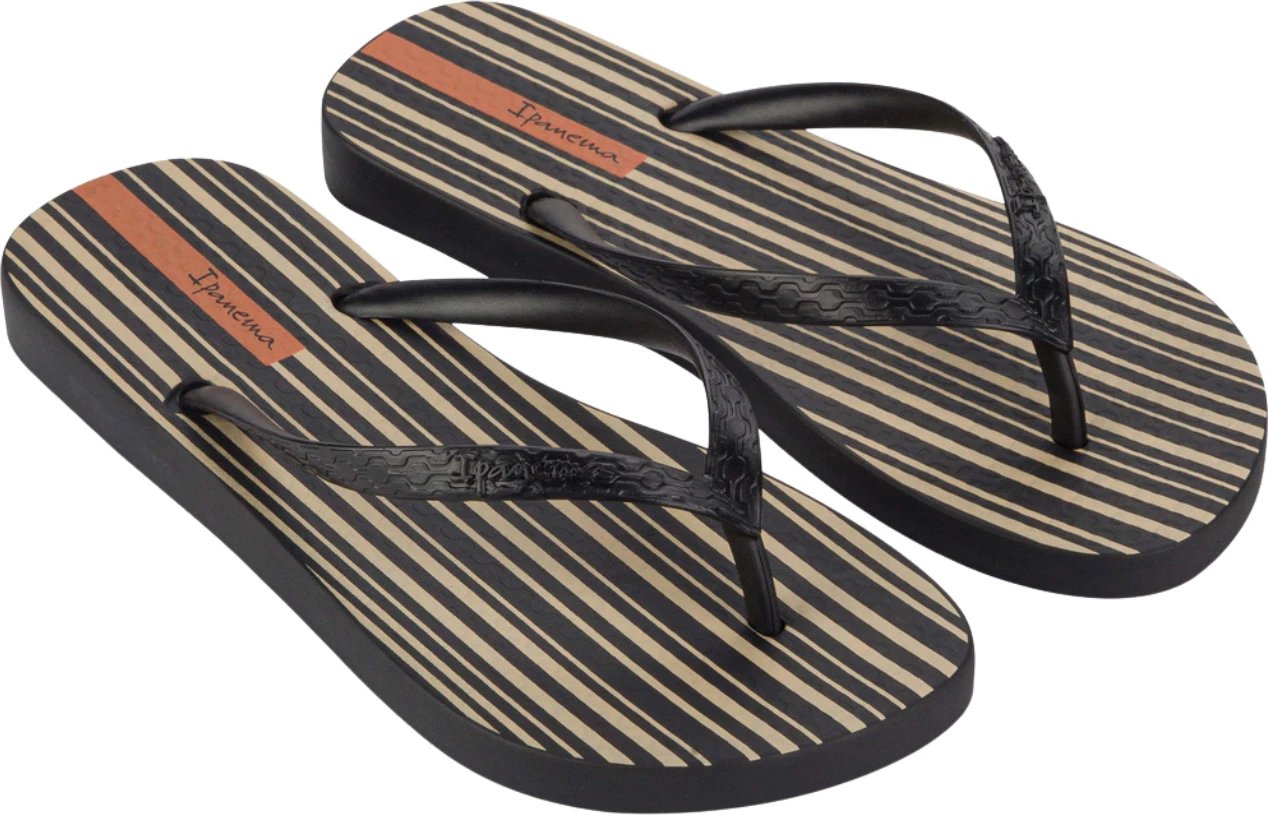 Flip-flop për femra Ipanema, zi-bezhë