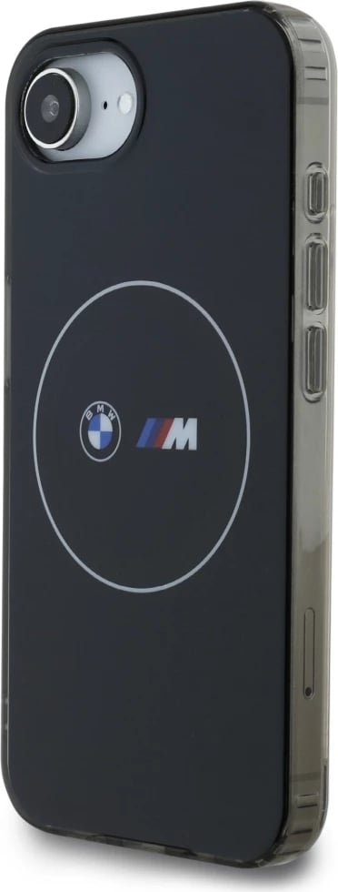 Mbështjellës BMW IML Metal White Circle MagSafe për iPhone 16e, i zi