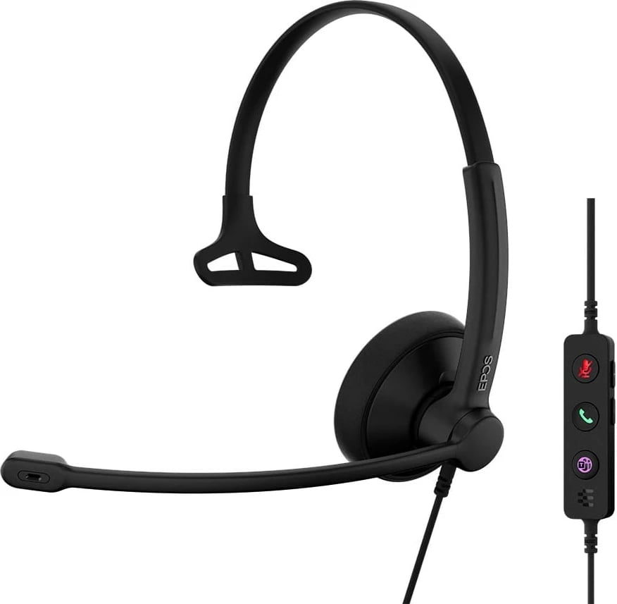 Kufje EPOS IMPACT 100 MS Mono me mikrofon, USB-C/USB-A, e zezë