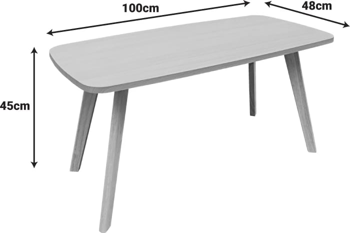 Tavolinë kafeje Komela, MDF, ngjyrë natyrale, 100x48x45cm