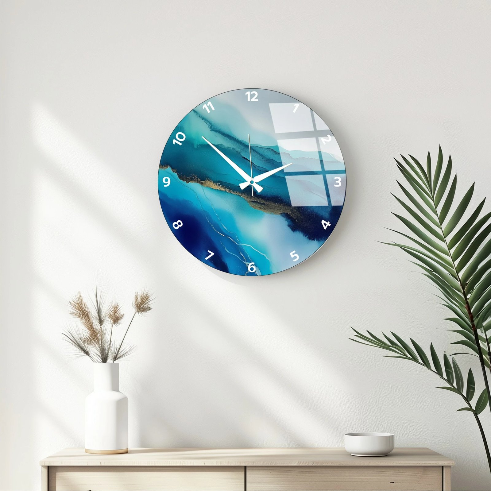 Orë muri dekorative prej xhami, Wallity Huhu342, 40x40cm