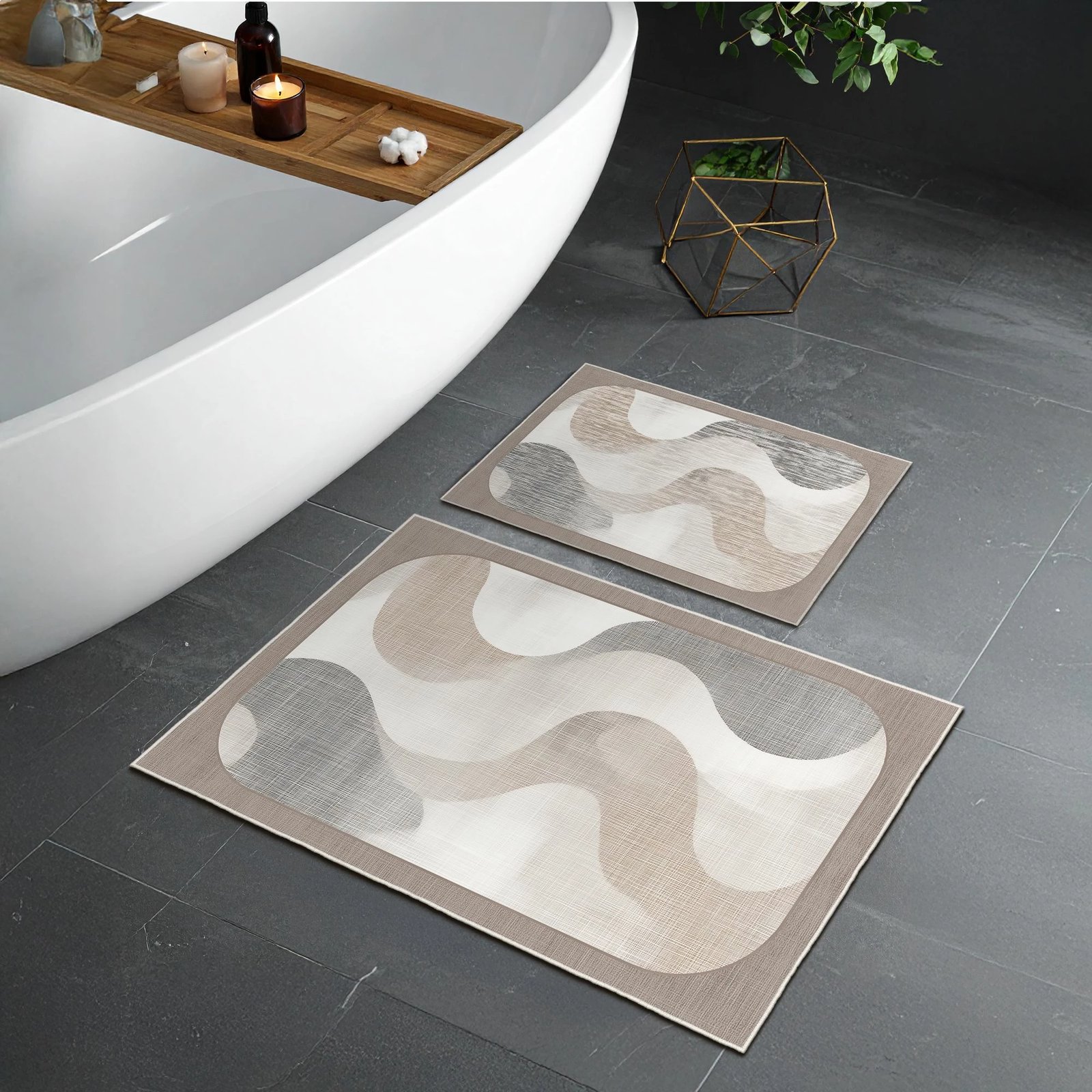 Set tapetash për banjo (2 copë), krem, Mijolnir, Asr21