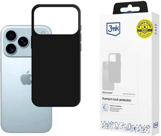 Mbështjellës 3MK Matt Case për Apple iPhone 17 Pro, TPU, i zi