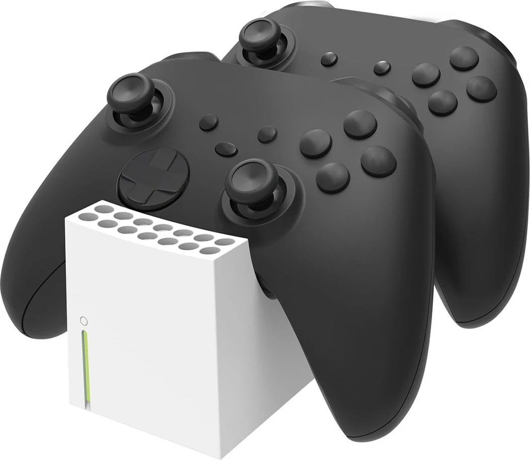 Stacion karikimi Snakebyte Twin për kontroller të Xbox X/S, e bardhë