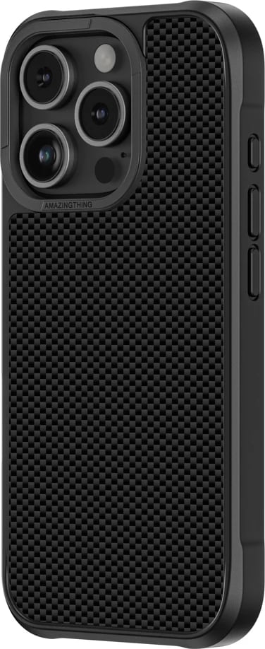 Mbështjellës AmazingThing Titan Max për iPhone 16 Pro, 600D aramid fiber, zi