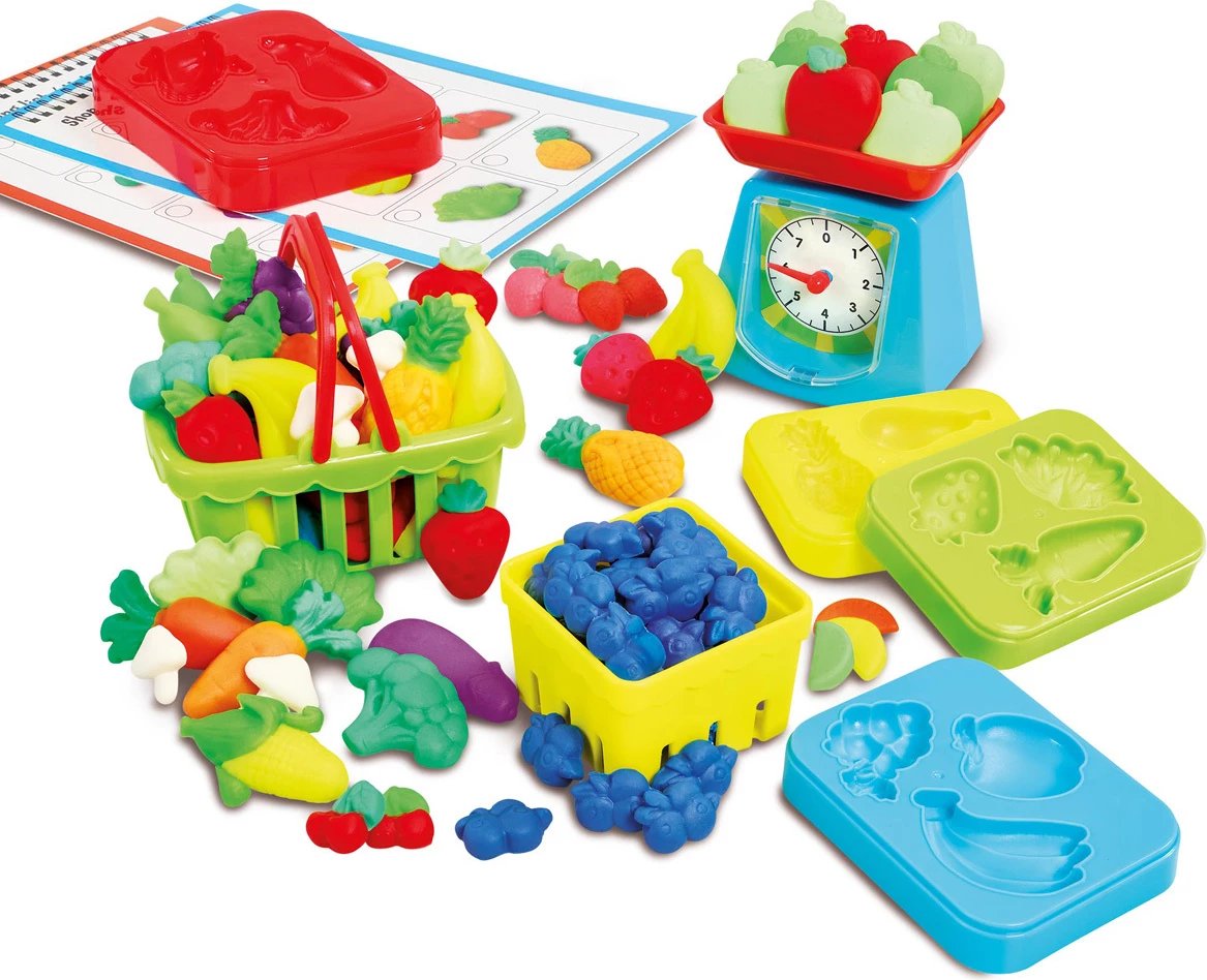 Nick Jr. Ready Steady Dough – Set për Të Krijuar Fruta dhe Perime me Plastelinë