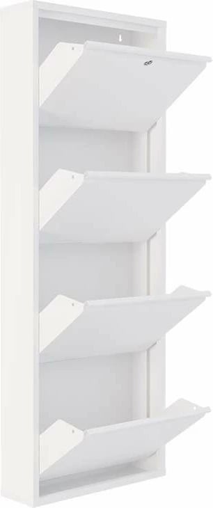 Dollap këpucësh Skye Decor, metal, 4 pjesë, me kyç, e bardhë