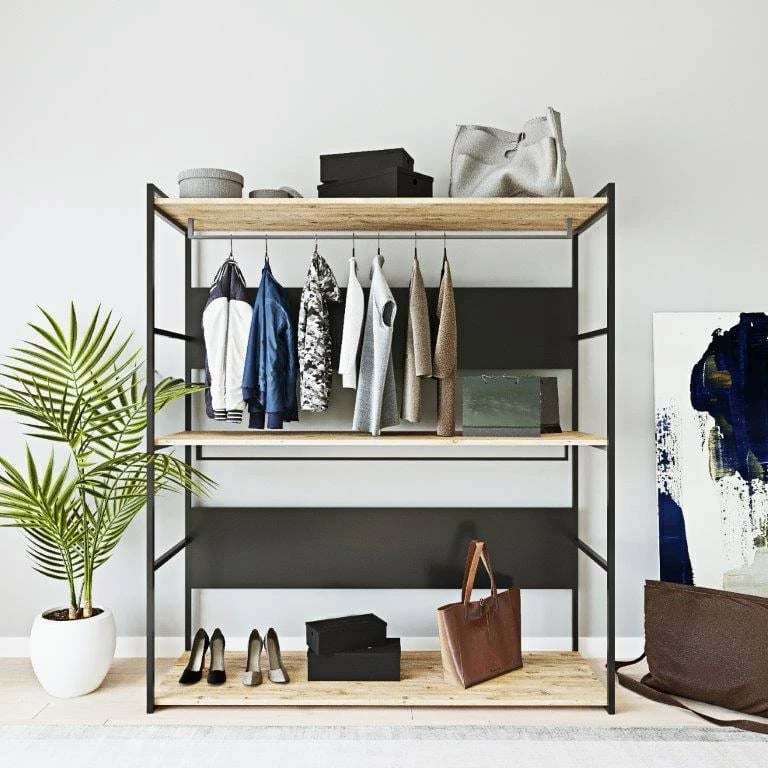 Dollap Skye Decor, Perpa, L650, ngjyrë lis dhe e zezë