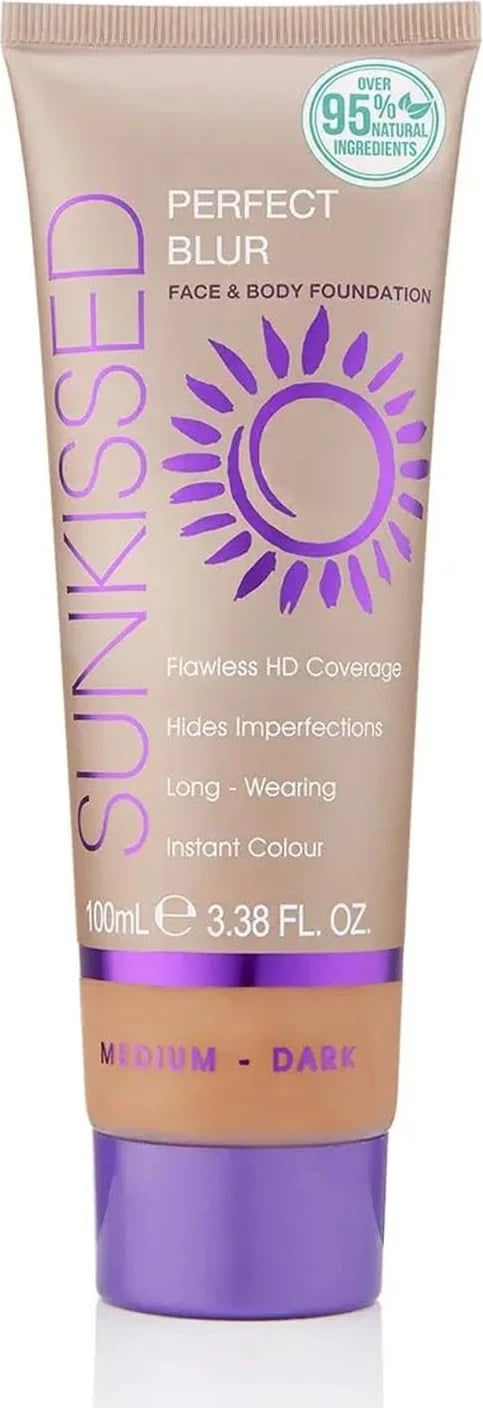 Fondatinë për fytyrë dhe trup Sunkissed Perfect Blur Base medium-dark 100ml