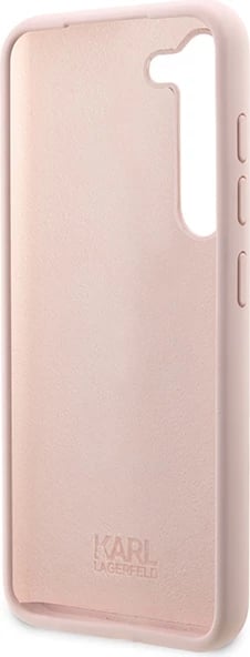 Mbështjellës Karl Lagerfeld Liquid Silicone Ikonik Choupette për Samsung Galaxy S23+, Rozë