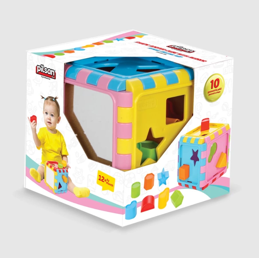 Lodër me pasqyre për fëmijë Pilsan Shape Sorting Cube with Mirror