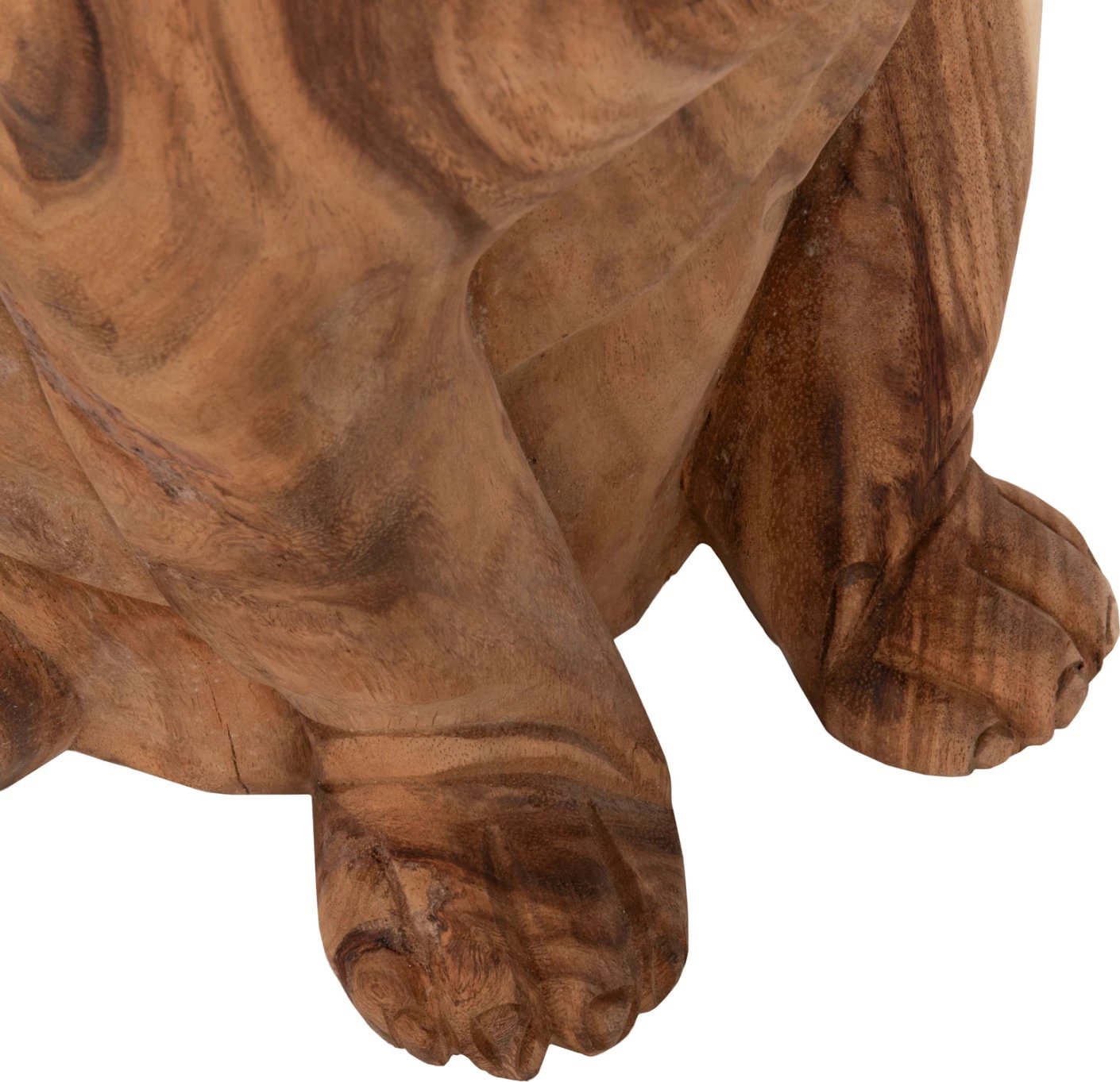 Dekor për dysheme, bulldog, dru suar, ngjyrë natyrale, 26x27x40H cm