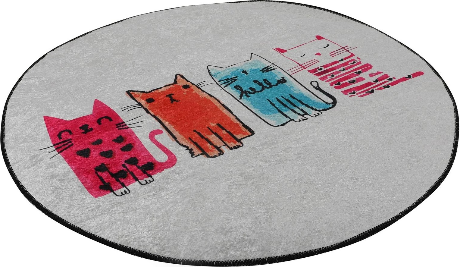 Tapet për banjo Mijölnir, dizajn me mace të vogla, shumëngjyrësh, 100cm