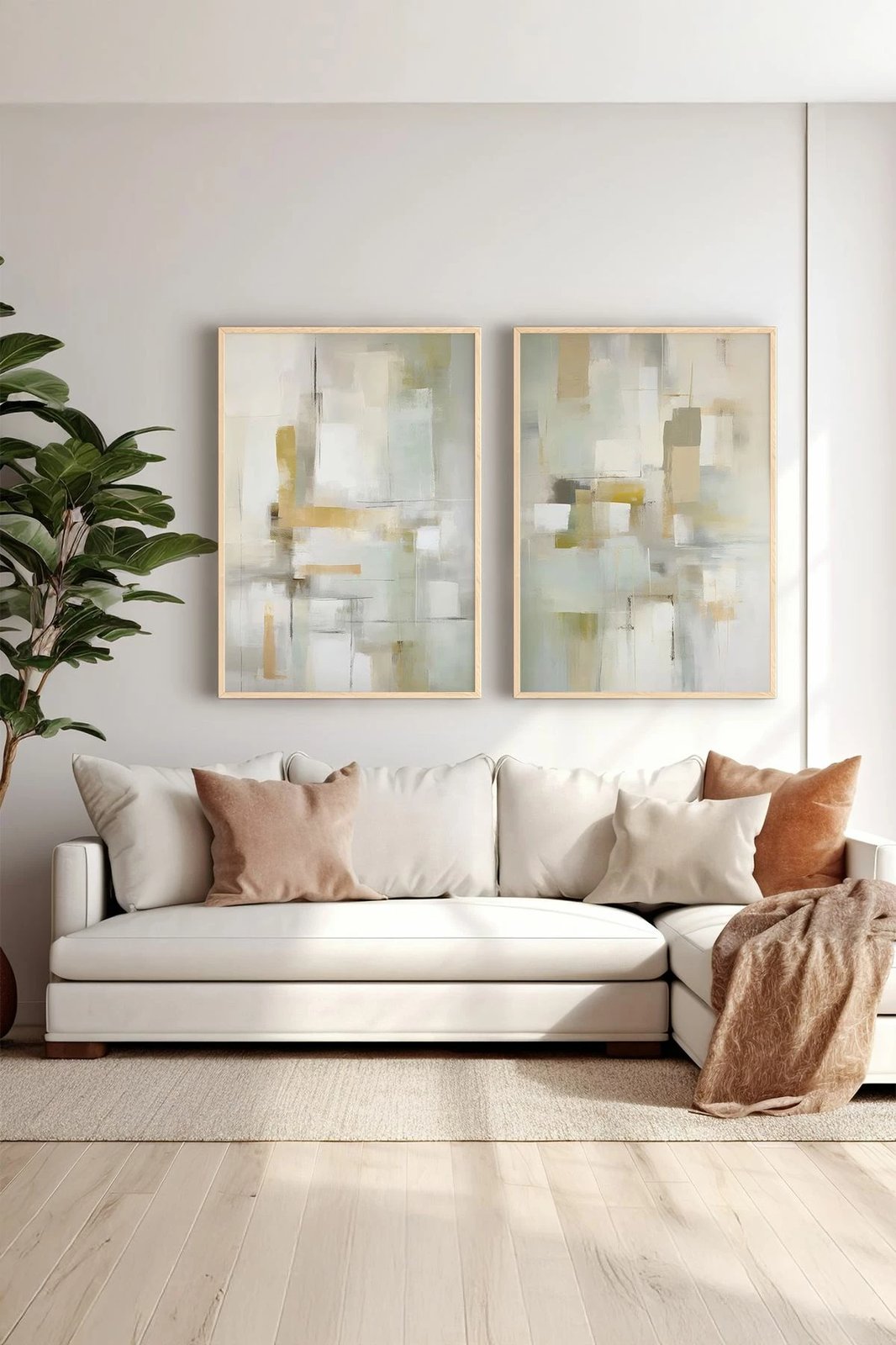 Pikturë dekorative me kornizë (2 copë), Wallity, Ersy2Lımodel34-Ahsap