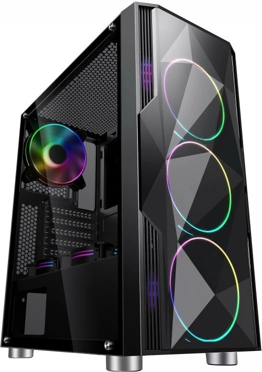 Kasë gaming MS FIGHTER V315, Midi Tower, ATX, xham i temperuar, e zezë