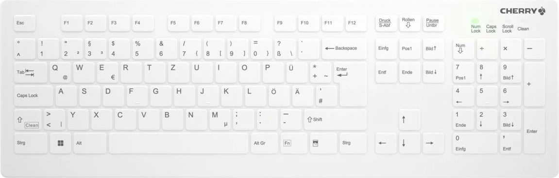 Tastierë Cherry AK-C8112, Wireless, QWERTZ, e bardhë