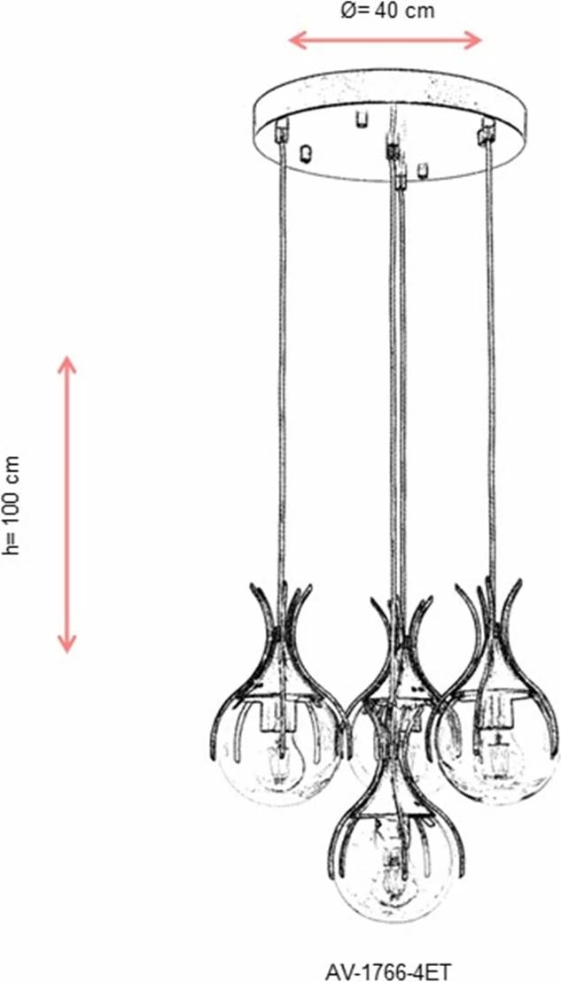 Llambadar Opviq, AV-1766-4ET, ngjyrë antike