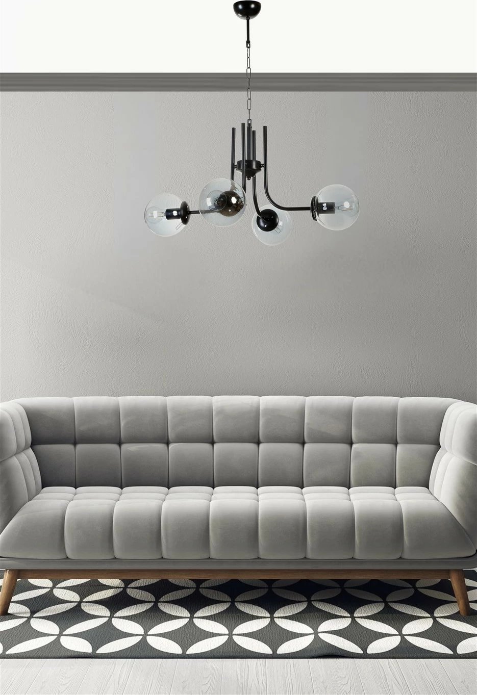 Llambadar Opviq, 8781-4, ngjyrë e zezë dhe fume