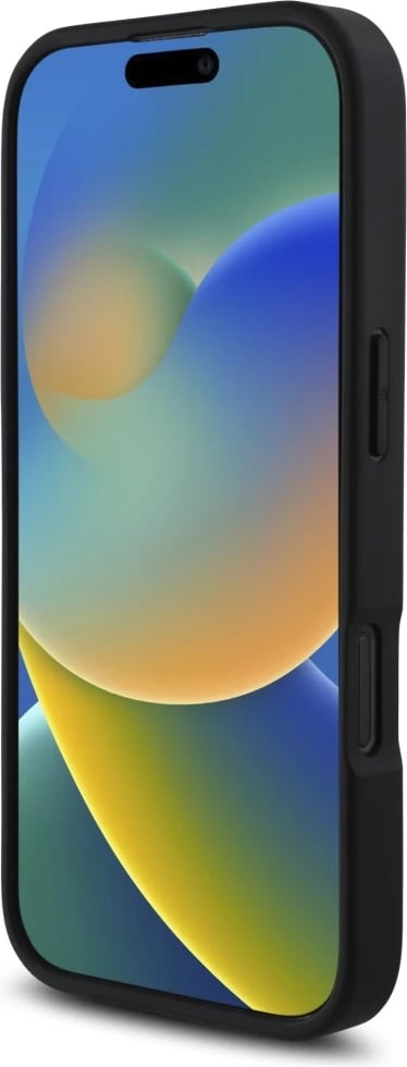 Mbështjellës Karl Lagerfeld HC Grained PU Cardslot Metal Elong për iPhone 16 Pro, i zi