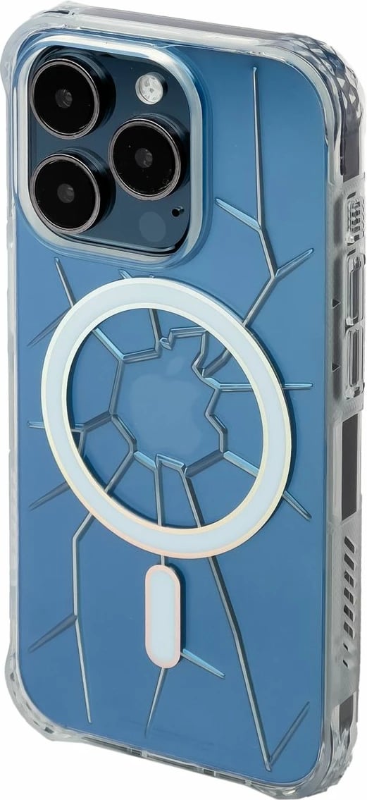 Mbështjellës Kingxbar Crack Series për iPhone 15 Pro, MagSafe, Transparent