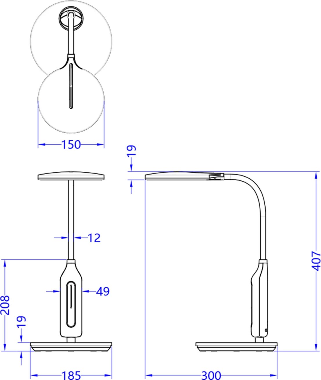 Llambë tavoline LED, BLAIN FH4460.07, gri ABS-bardhë silikon