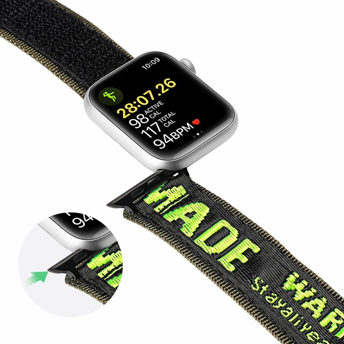 Rrip najloni për Apple Watch Dux Ducis Outdoor Version, 42/44/45/49mm, zi/gjelbër
