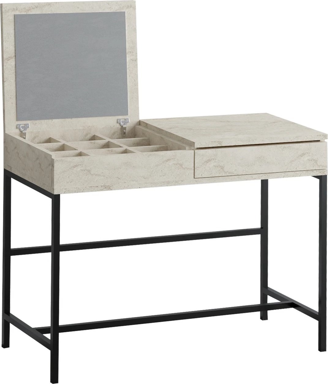 Tavolinë grimi Hanah Home, Linda, ngjyrë travertin