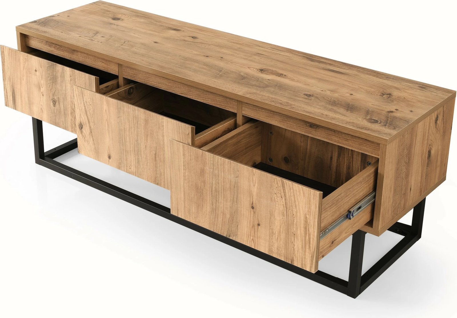 Komodë për TV, Skye Decor, Tilsim 140, ngjyrë e zezë dhe pishë