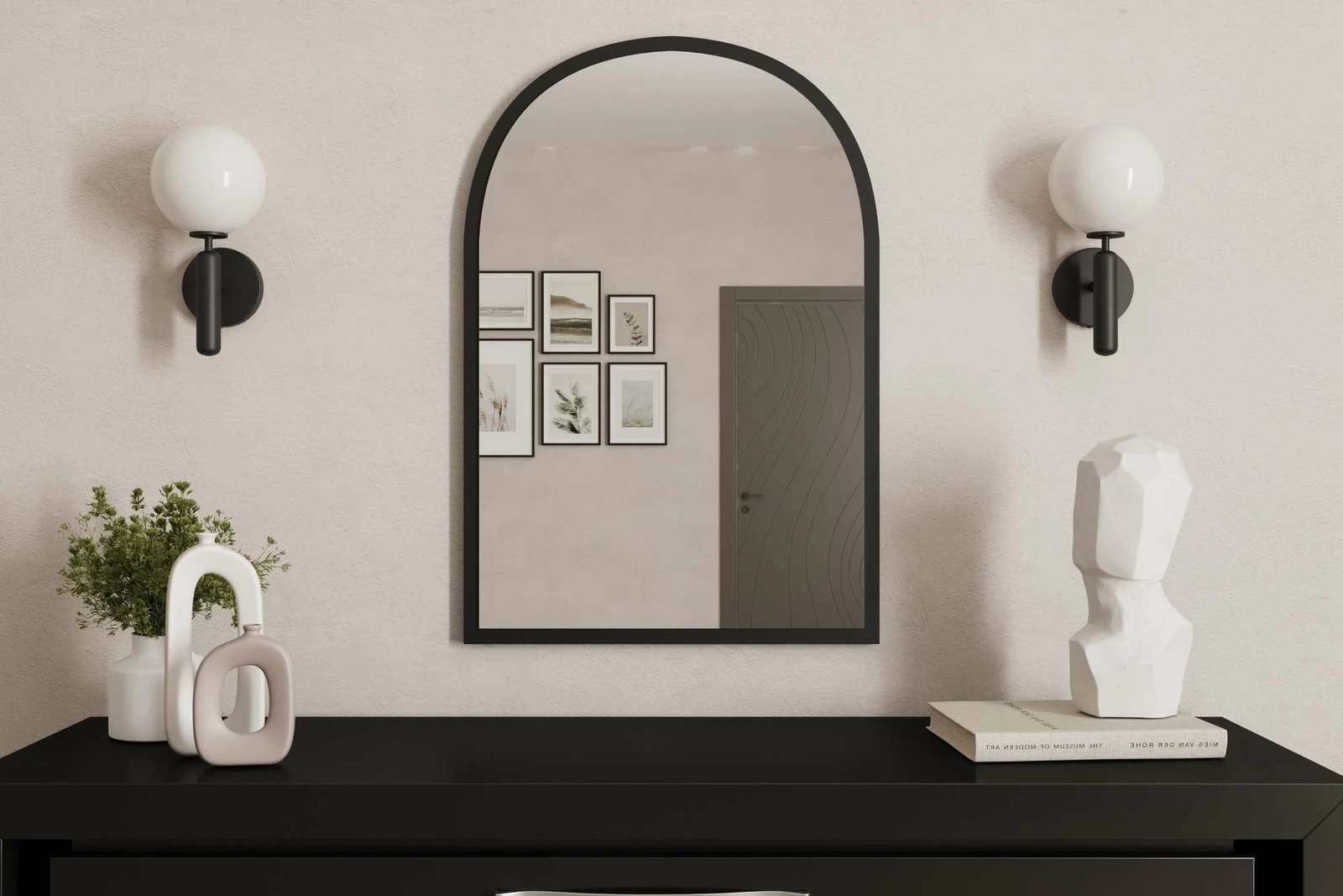 Pasqyrë dekorative, ngjyrë e zezë, Brilya, Skye Decor