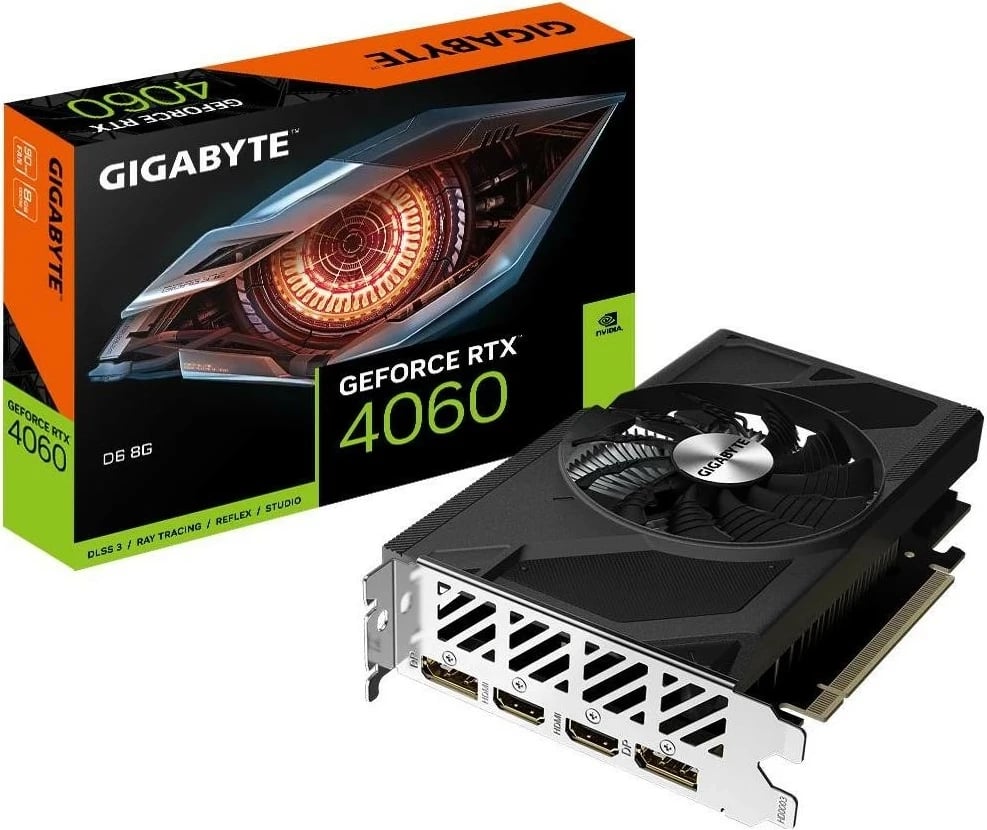 Kartelë grafike Gigabyte GeForce RTX 4060 D6 8GB, e zezë