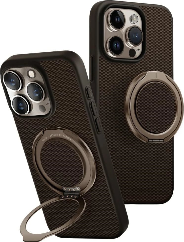 Mbështjellës UNIQ Keva Air Magclick Charging GripFit për iPhone 16 Pro, Kafe