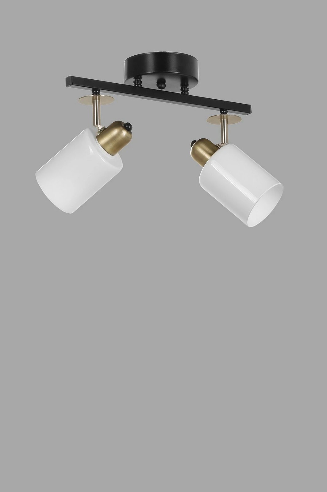 Llambë tavani Opviq, Nomi 2 drita, metal i zi, gotë e bardhë